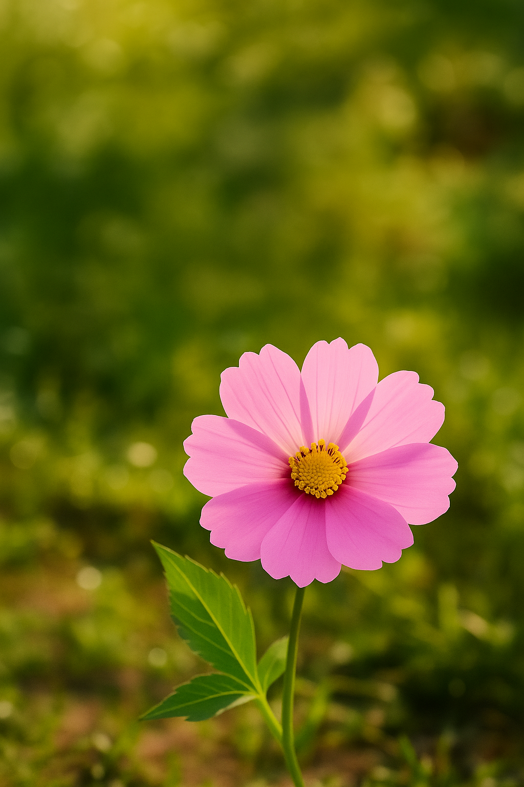 Pink Cosmos Flower in Garden